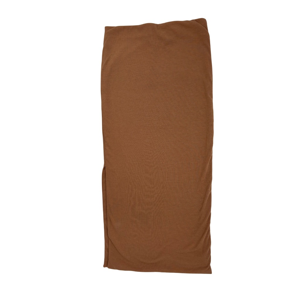 Illa Illa Brown Ribbed Knit Maxi Skirt Side Slit Womens Size M